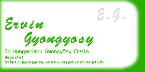 ervin gyongyosy business card